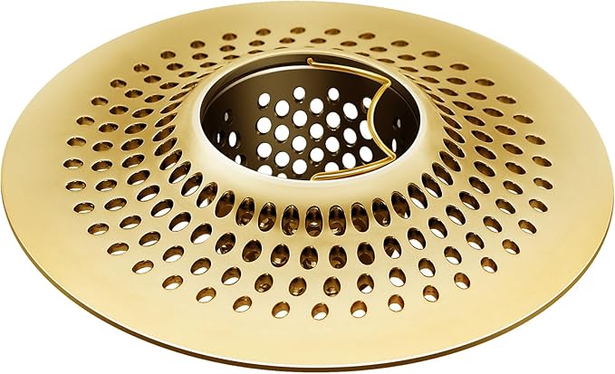 LKEYE Shower Drain Hair Catcher/Bathroom Drain Cover/Bathtub Drain Strainer/Shower Stall Drain Protector(Bronze)