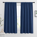 RYB HOME Blackout Curtains 63 inches Long - Energy Saving Insulation Large Window Curtain Blinds for Bedroom Living Room Dining Basement Home Office, W 62 x L 63 per Panel, Navy Blue, 2 Pcs