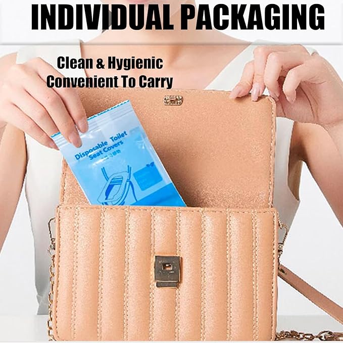 80 Pack Toilet Seat Covers Disposable 16x24 Inch XL Portable Toilet Liners Travel Seat Cover for Outdoors,Hotel, Hospital, Travel, Public Toilet Seat Cover (80pack, BLUE)