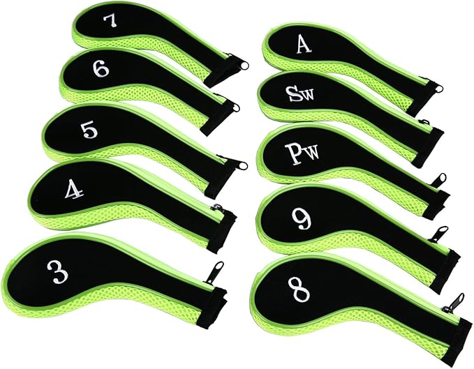 Sword &Shield sports Neoprene Zipper Golf Club Iron Head Covers Iron Covers 10pcs/Set