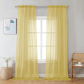 Chyhomenyc Sheer Yellow Curtains 90 inches Long 2 Panels, Light Filtering Soft Airy Solid Elegant Voile Window Treatment Drapes for Bedroom Living Room Wedding Party Decor, 42 Wx90 L Inches