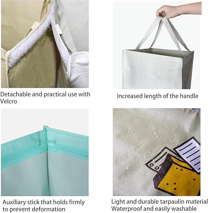 Recycling Bags,Separate Recycling Waste Bin Bags for Kitchen Home, Trash and Recycle Bin Combo,Reusable Waterproof,42 Gallon, Pack of 3 Recycling Bins