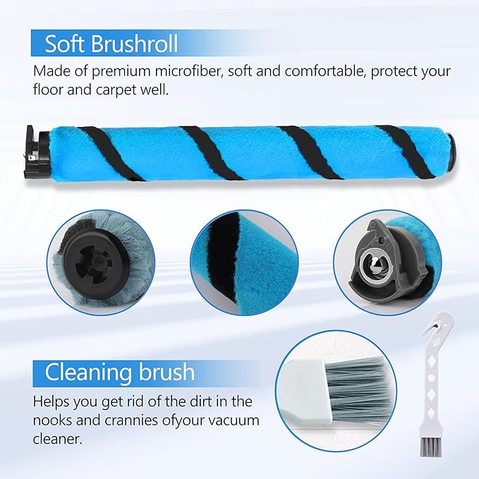 Soft Brushroll Replacement Parts for Shark Vertex DuoClean Vacuum AZ2002 AZ1500 AZ1810 LA455 LA502 UV850 Accessories, Part # 1483FC2000
