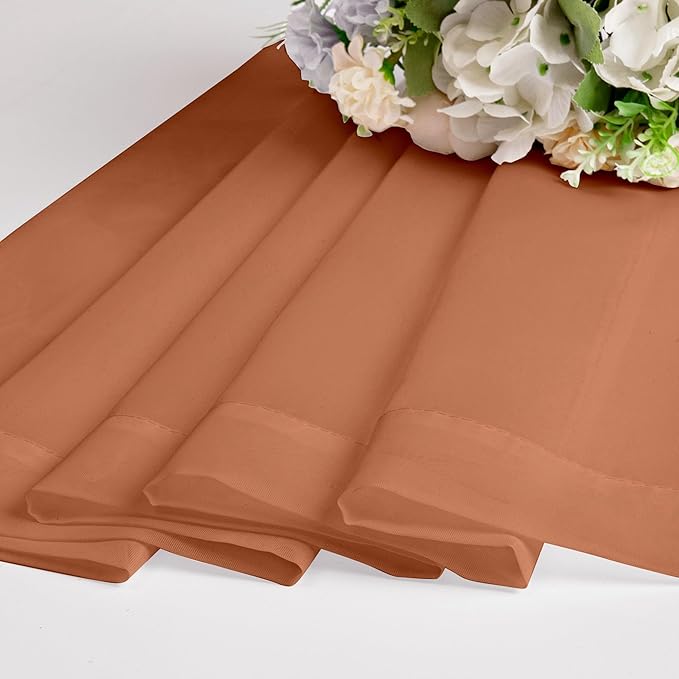 Chyhomenyc Orange Sheer Curtains 96 inches Long 2 Panels, Light Filtering Soft Airy Solid Elegant Voile Window Treatment Drapes for Bedroom Living Room Wedding Party Decor, 42 Wx96 L, 8FT L