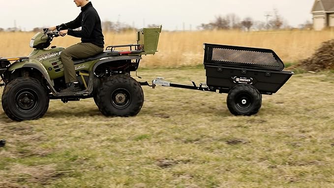 Impact IMPLEMENTS® 1500lb Poly Tub Utility Cargo Trailer for ATV's, UTV's, & Garden Tractors from a USA Offroad Company. Includes Optional 2" Coupler, 18" x 8" Tires, and Pivoting Feature.