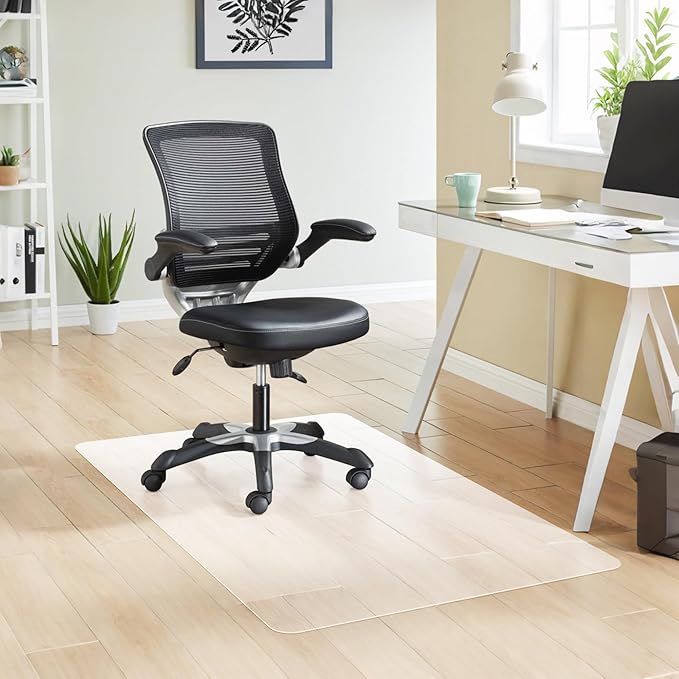 Crystal Clear Chair Mat for Hardwood Floor, 48” x 36” Office Chair Mat for Hard Floors, 1/8” Thick Office Mat for Rolling Chairs