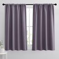 RYB HOME Blackout Curtains for Bedroom - Thermal Insulating Privacy Window Curtains for Kids Nursey Dining Bathroom Home Office Decor, Width 42 x Length 45 inches, Greyish Purple, 2 Panels