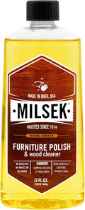 Milsek Furniture Polish and Wood Cleaner with Lemon Oil - Multipurpose Solution for Home Improvement from Hardwood Floors to Kitchen Cabinets - 12 Fl Oz (Pack of 1)