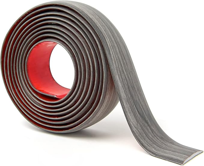 Art3d Self Adhesive Vinyl Floor Transition Strip, Laminate Floor Strip Floor Flat Divider Strip for Joining Floor Gaps,Carpet Threshold, Floor Tiles（4 FT, 1.57in, Gray）