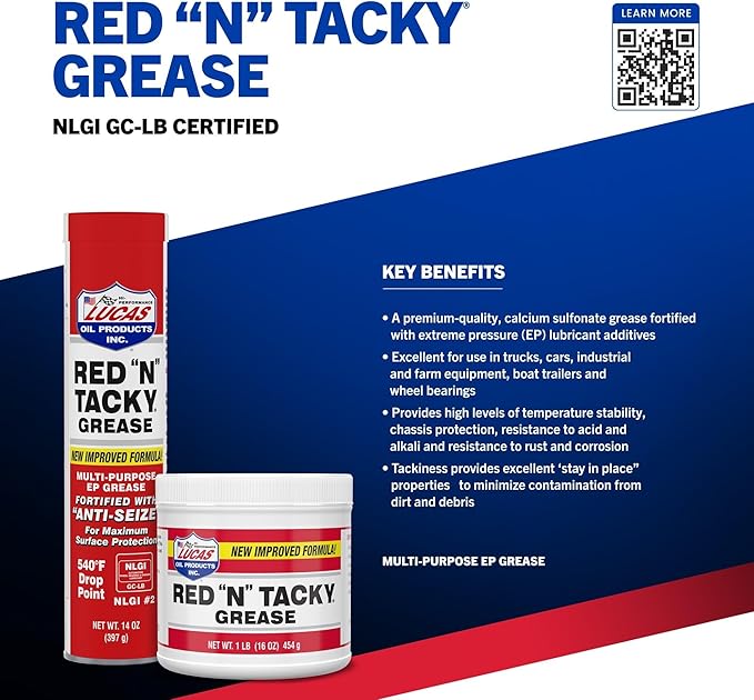 Lucas 10005-30PK Red N' Tacky Grease, (Pack of 30)