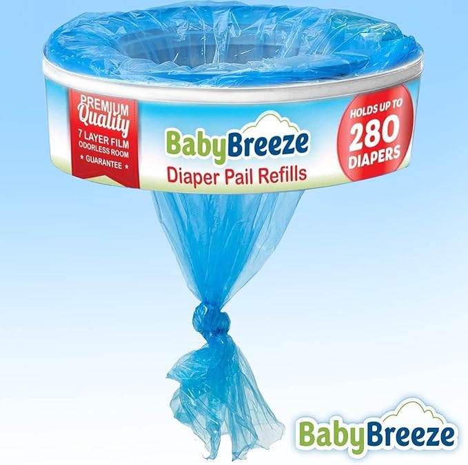 Diaper Pail Refill Bags Compatible with Playtex Diaper Genie- 1960 Count (7 Sets of 1 Pack) – by BabyBreeze