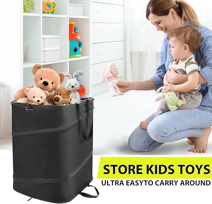 YUDI & GARDEN 46 Gallon Square Collapsible Yard Waste Bin｜Collapsible Trash Can｜Camping Trash Can, for Collecting Weeds or Yard and Party Waste