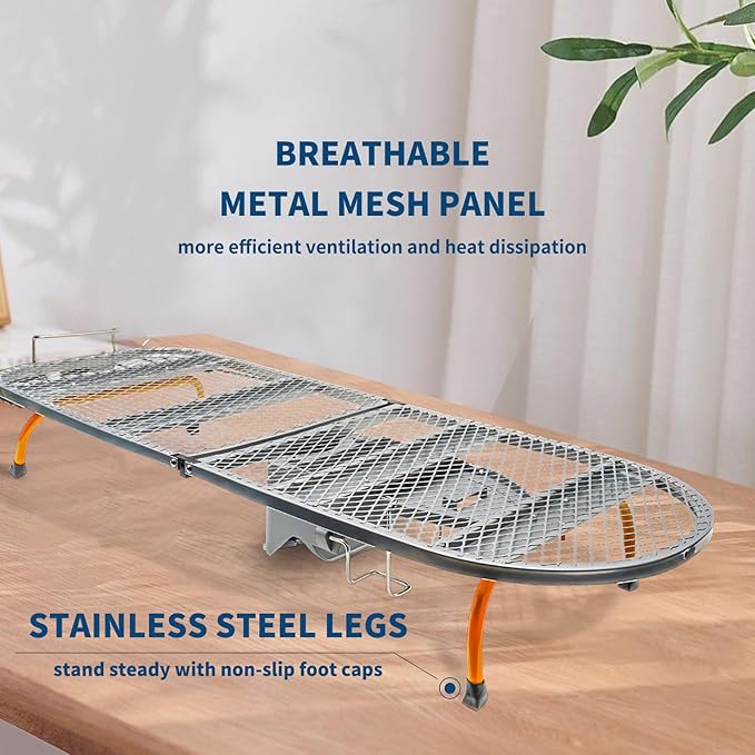 Tabletop Ironing Board Folding with Iron Holder and Iron Rest, Portable Space Saving Small Metal Ironing Board