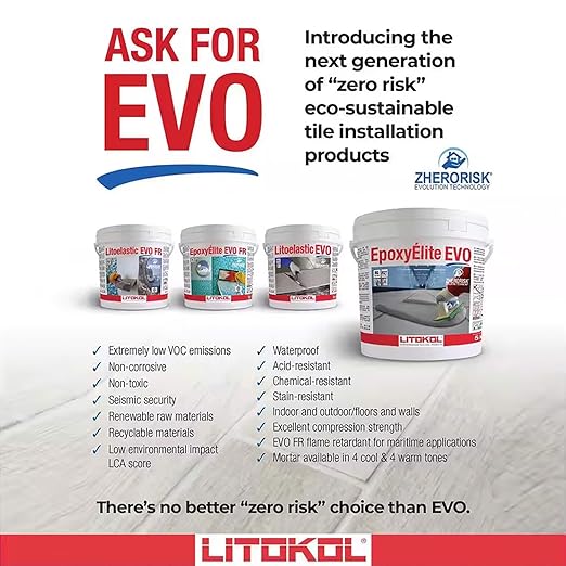 Tile Doctor EpoxyElite EVO 11 lbs./5 kg. Bucket of Litokol Beige 3 Epoxy Tile Grout TMPEEEVO002, Floor Tile or Wall Tile Grout for Pools, Kitchens, Spas, Bathrooms, Showers, and More