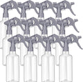 Eccliy 12 Pcs 16 Oz Plastic Spray Bottle, Adjustable Empty Reusable Sprayer for Cleaning, Planting, Water, Bathroom and Kitchen, BBQ, Commercial and Residential(Pure Grey,Clear)