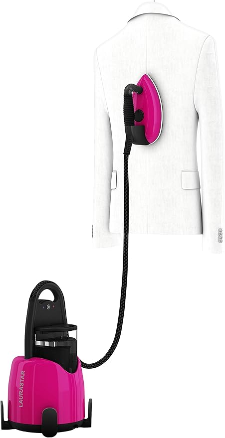 Laurastar Lift Plus Steam Iron in Pinky Pop: Swiss Engineered 3-in-1 Steam Generator That Irons, Steams, and Purifies Your Clothes