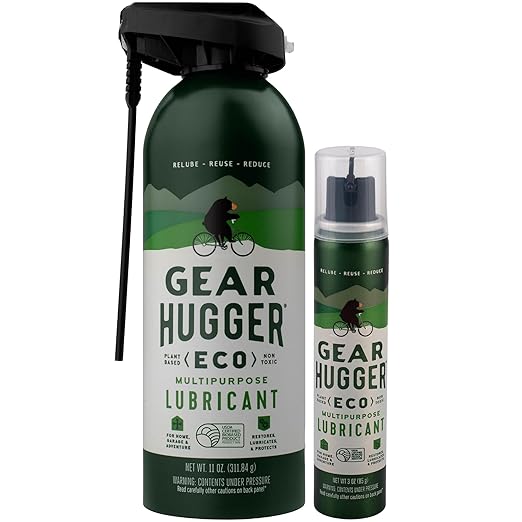 Gear Hugger Multipurpose Lubricant - Eco-Friendly (11 oz Bottle & 3 oz Bottle), Rust Remover - Garage Door Lubricant Spray, Door Hinge Lubricant & Lock Lubricant - Plant-Based, No Petroleum, No PTFE