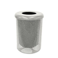 COATEDOUTDOORFURNITURE RFT-P-Gry Heavy Duty Round Trash Receptacle with Flat Top, Liner Included, 32 Gallon, Gray, Made in America