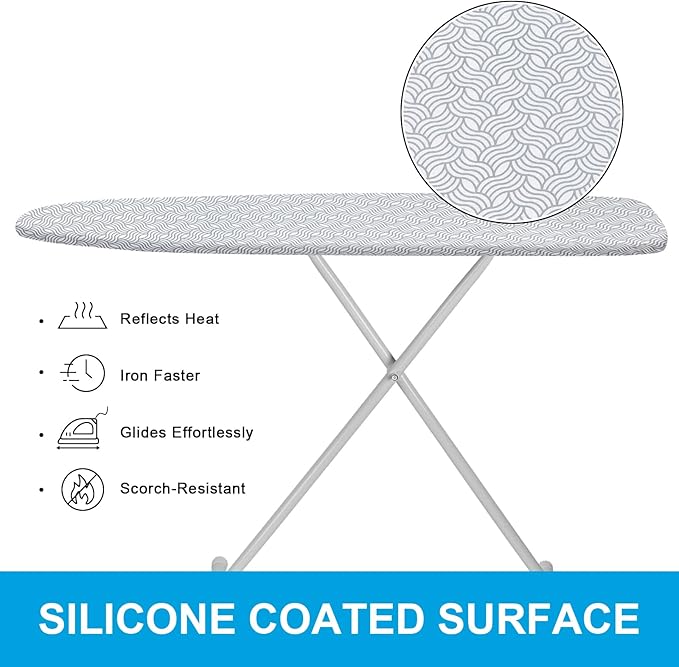 Dalykate Ironing Board Cover and Pad, 15" x 54", Thick Padding, Elastic Edge, Scorch & Stain Resistant, Includes Fasteners & Mesh Cloth