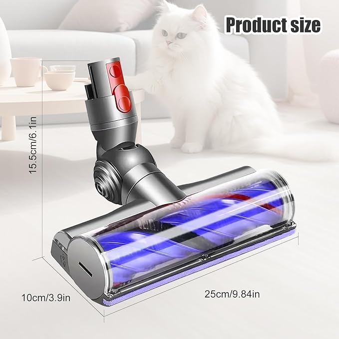 Upgrade Anti-Tangle Motorhead for Dyson V7 V8 V10 V11 V15 SV10 SV11 SV12 SV14 Vacuum Cleaner Replacement Cleaner Brush Head Replacement Parts for Dyson Hard Wood and Carpets