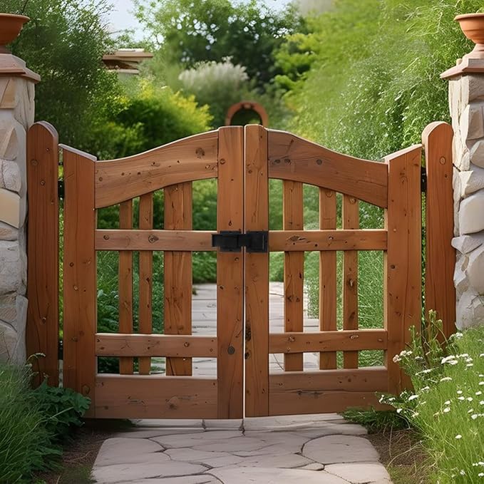 7.5'' Flip Gate Latch Lock with Padlock Hole 4mm Heave Duty Carbon Steel Adjustable Barn Door Lock Safety Gate Hardware for Ourdoor Wooden Fence, Cabinet, Shed, Sliding Doors