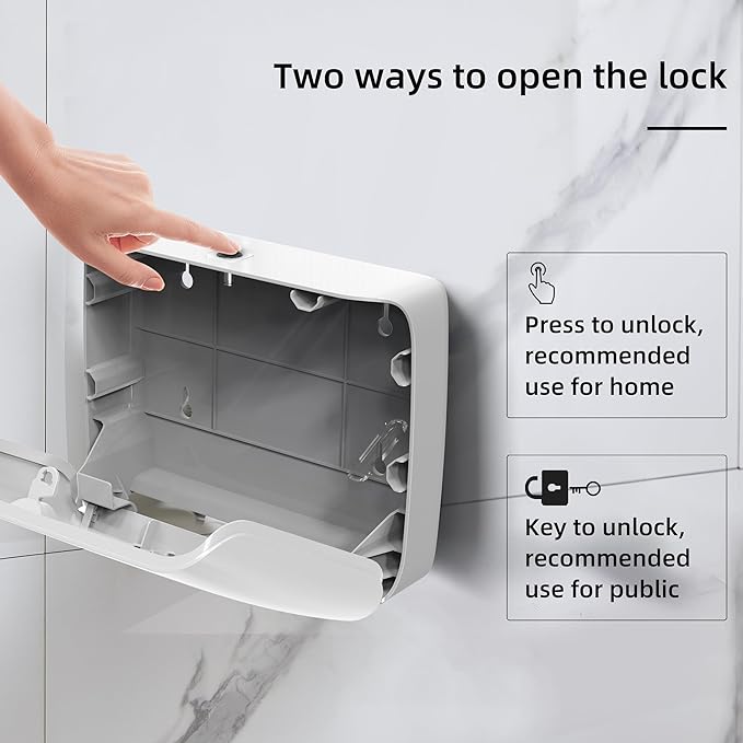 Paper Towel Dispenser Wall Mount Commercial Pack of 3 White Holder Fits Multifold Hand Towels for Kitchen Bathroom