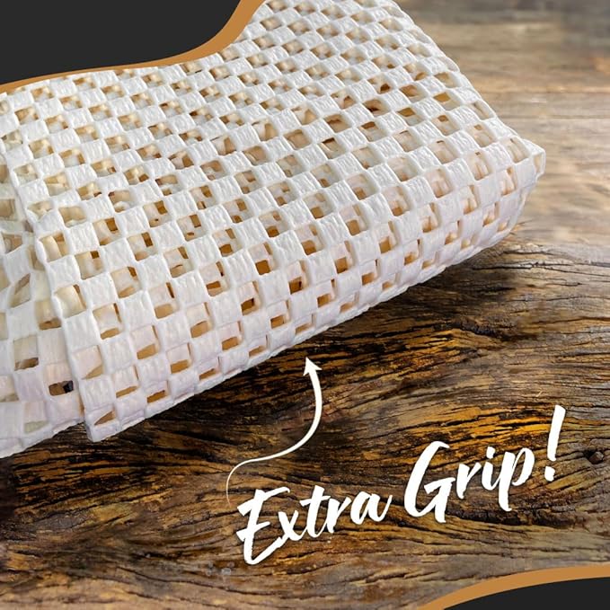 Nevlers Non Slip 3'x5' Rug Pads | White PVC Foam Rug Gripper for Hardwood Floors | Indoor/Outdoor Anti Skid Rug Gripper with Customizable Open Weave Pad Design