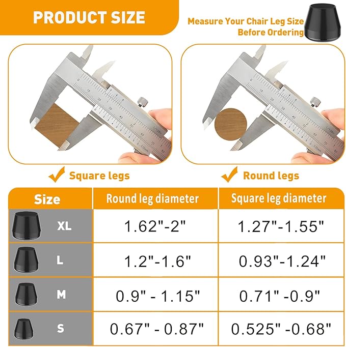 Furniture Sliders,24 PCS Chair Leg Sliders for Carpet, Furniture Movers Sliders, Carpet Chairs Furniture Glides, Floor Protectors, Carpet Moving Sliders Easily Move.(Black, Round Fit:0.9-1.15")