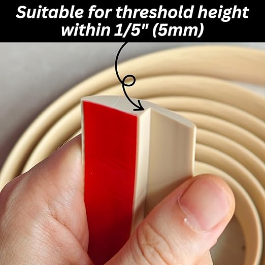 Floor Transition Strip Self Adhesive Carpet Wood Tile Vinyl Flooring Laminate Transition Cover Edge Trim Gap Doorway Threshold for Uneven Floors Heights Within 5 mm (120 inches, Beige Cream)