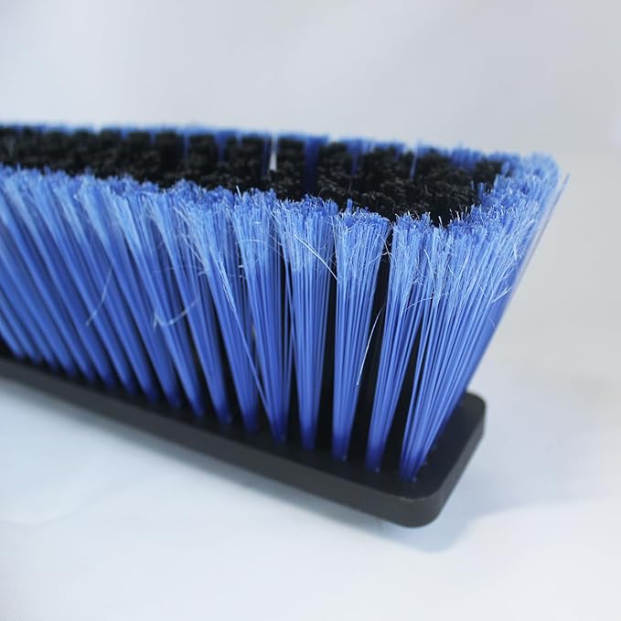 2PCS Push Broom Head Outdoor Large Stiff Bristle Broom Head - Excellent Cleaning Performance - Easy Installation Broom Head(Blue, 18 inches)