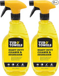 Tub O' Towels Heavy Duty Cleaner and Degreaser Spray Helps in Removing Oil Tar Paint Dirt Caulk Grease Grime Gunk Epoxies, Industrial Strength, Home & Auto, Made In USA, Citrus Scent, 24oz, 2-Pack