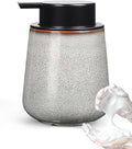 INGOFIN Ceramic Foaming Soap Dispenser -12oz Foam Hand Soap Dispenser Bathroom, Modern Refillable Dish Wash Soap Bottle for Kitchen with Large Pump,Kiln-Glazed