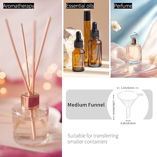 9 Pack Small Funnel Kit 3 Sizes w/Droppers for Kitchen Bottles, Essential Oils, Capsules & Pet Souvenirs