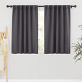 RYB HOME Small Window Curtains Blackout, Privacy Thermal Insulating Drapes for Bedroom Bathroom Basement Cafe Classroom Window Decor, W 34 x L 45 inches, Grey, 2 Panels