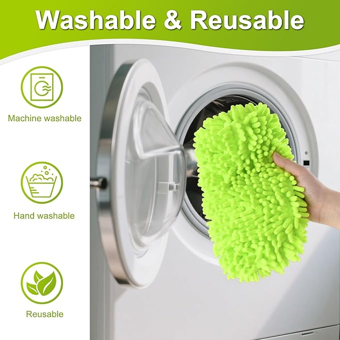 Mops for Floor Cleaning, Dust Mop for Hardwood Floors, Extra Large Floor Mop with Extendable Handle and 3 Reusable Chenille Mop Pads, Flat Dust Mops for Hardwood, Marble, Vinyl, Tile Floors Cleaning