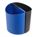 Safco Deskside Small Trash Can Recycling Bin Combo, 3 Gallon, For Kitchen, Office, Indoor Use, Black/Blue