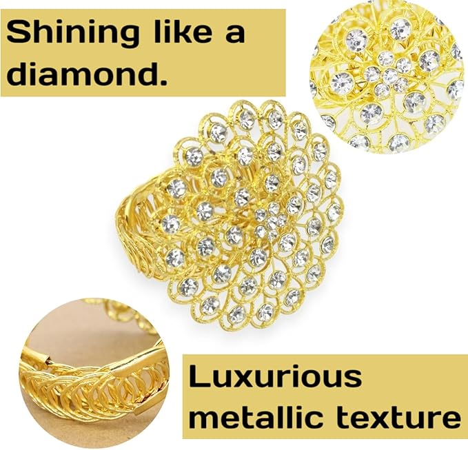 2 Pack Crystal Flower Curtain Tiebacks – Decorative Spring Wire Buckle Clips with Sparkling Rhinestone Flower Design, No Drilling, Easy Fit for Drapes & Sheers