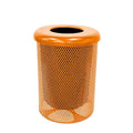 COATEDOUTDOORFURNITURE RFT-P-ORG Heavy Duty Round Trash Receptacle with Flat Top, Liner Included, 32 Gallon, Orange, Made in America