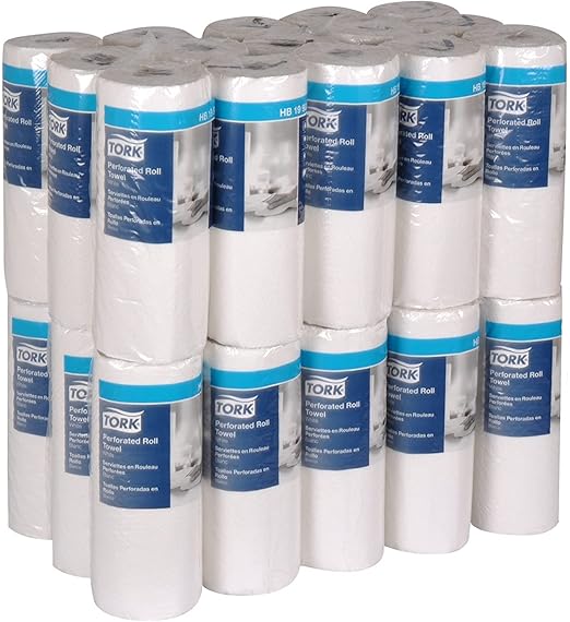 Tork HB1990A Perforated Paper Roll Towel, 2-Ply, 11" Width x 9" Length, White (Case of 30 Rolls, 84 per Roll, 2,520 Towels)