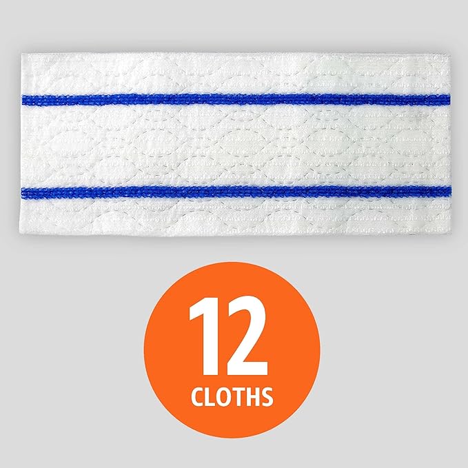 Amazon Basics Wet Mopping Cloth Refills, 12 Count (Fits Swiffer Sweeper Mop Heads)