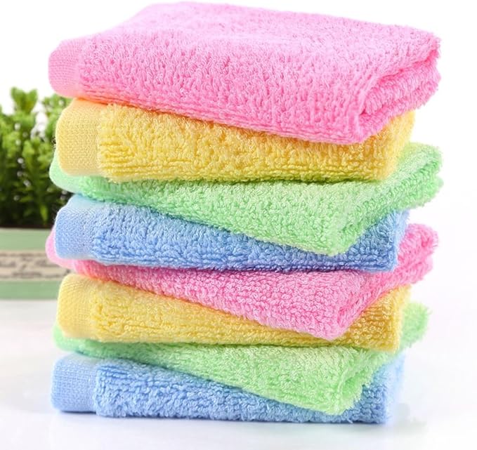 Bamboo Microfiber Cleaning Cloth-8Pcs Kitchen Wash Cloths,Wood Fiber Window Glass Rags,Micro Fiber Cloth for Cleaning Suitable for Dishes,Car Towel Rag Made From Baby Washcloths Material (pink)