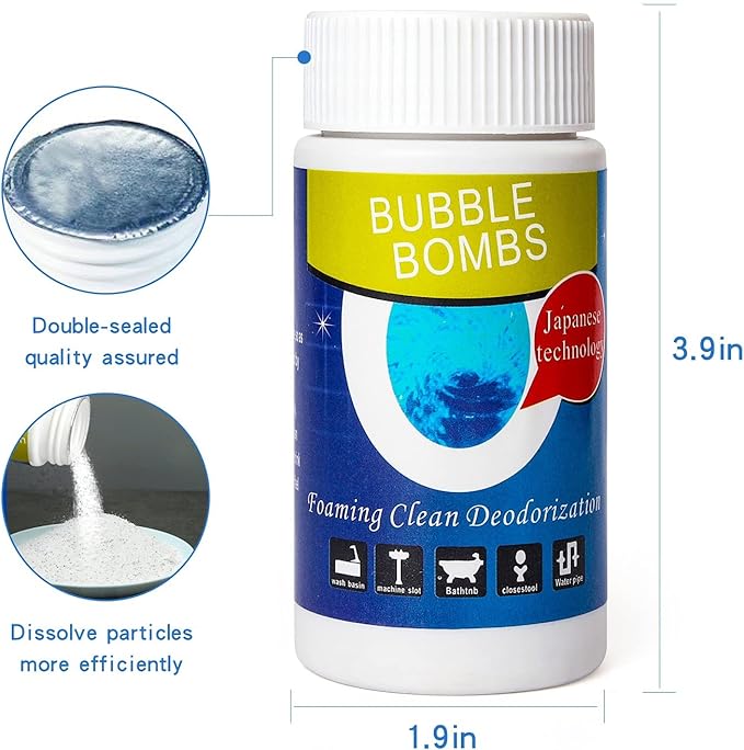 6 Pcs Bubble Bombs Drain Cleaner, Pipe Dredge Deodorant, Quick Dredge Pipeline, Powerful Sink Drain Cleaner, Magic Fast Foaming for Kitchen Toilet Pipeline Quick Cleaning Tool