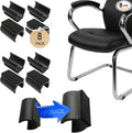 Rectangle U Shaped Chair Leg Tips Cap with Felt Pads,Furniture Feet Protectors Slide Smoothly Glides,Protect Hardwood Floor No Scratches No Noise,Fit 22mm(7/8inch) Diameter Tubular Legs (Black 8PCS)