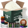 Hearth & Harbor Organic Soy Candle Wax for Candle Making, Premium 10 lbs Natural Candles Making Supplies, Beeswax-Free, Paraffin-Free, Pure Soy Wax Flakes Perfect for Candles, Tealights and Melts