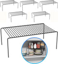 Large(15.7 x 9.4 inch)Black Cabinet Storage Shelf Rack Set of 6, Rustproof Metal Wire Kitchen Counter Organizers and Storage, Spice Organization for Cabinet, Plate, Dish, Pantry, Bathroom, Fridge