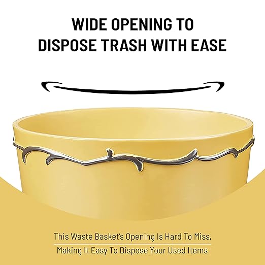 Zahari Home Decorative Trash Can for Bathroom, Office & Bedroom - 2.1 Gallons Stylish & Small Trash Can for Dorms, Desktop & Restroom - Chic Waste Basket for Compact Spaces, Poppy Fields