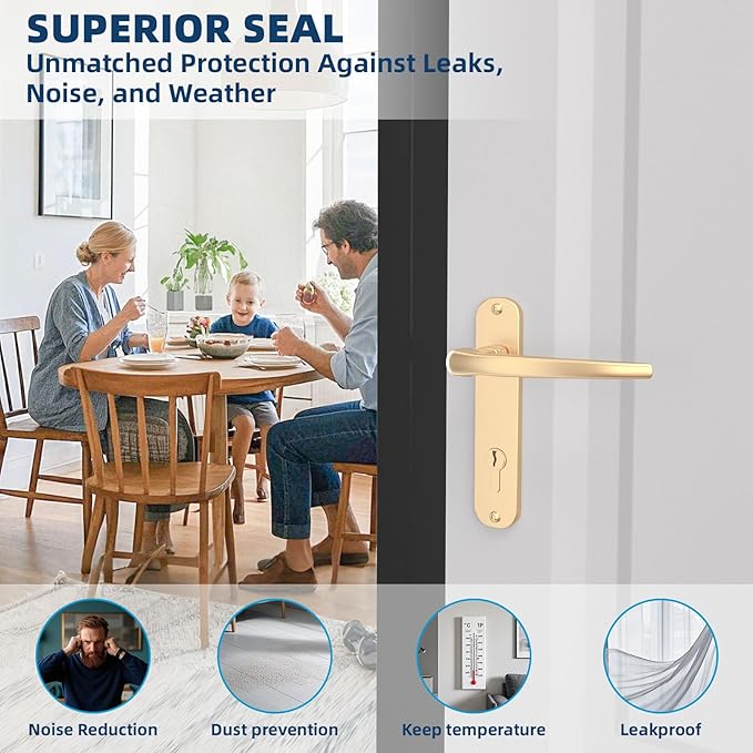 Heavy-Duty 10 ft x 3 in Weather Stripping, Extra Thick 2mm Door Draft Stopper Silicone Seal Strip for House and Glass Shower Doors for Collision and Side Gaps of Door and Windows, Black