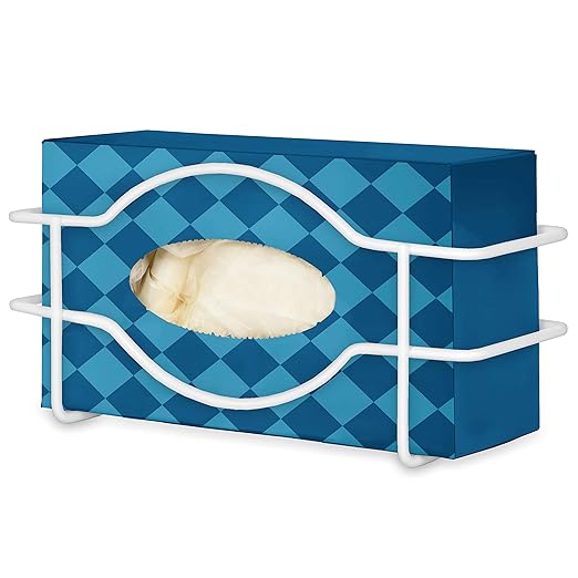 Stock Your Home (White Metal Single Gloves Dispenser, Tissue Box Shelf, Glove Box Holder Wall Mount, For Kitchen, Cleaning Closet, Lab, Exam, Office