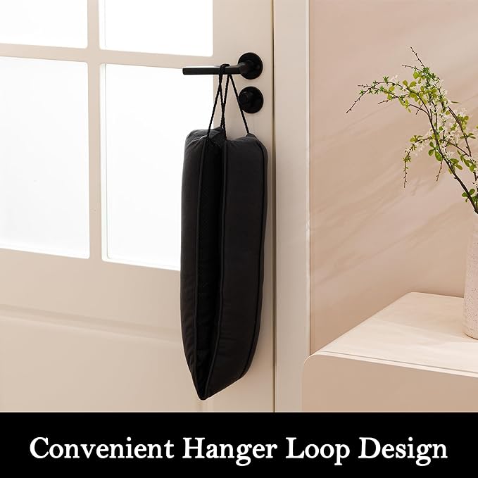 Sunolga 72" Door Draft Stopper Blocks Hot and Cold Air with Removable Washable Cover for Gaps Up to 3", All-Season Seal for Noise, Wind, Under Door Sweep for Bottom of Door, Home Essentials, Black