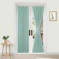 DWCN French Door Curtains – Rod Pocket Thermal Blackout Curtain for Doors with Glass Window, Kitchen and Patio Doors for Privacy, 25 X 72 Inches Long, 1 Curtain Panel with Tieback, Mint Green